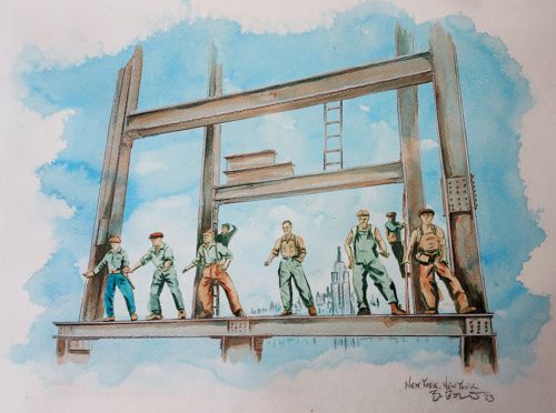 Wine and Peaches sketch by Beowulf Boritt