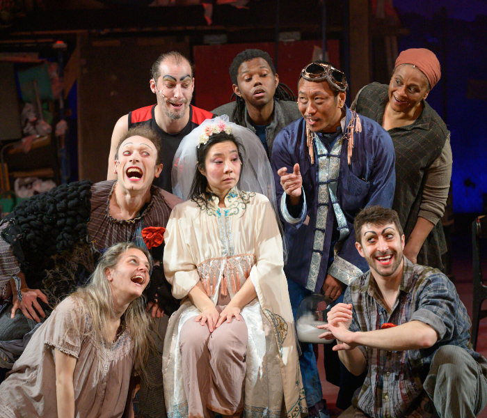 The cast of Wilma Theater's The Good Person of Setzuan, which is streaming until mid-May. Photo by Johanna Austin.