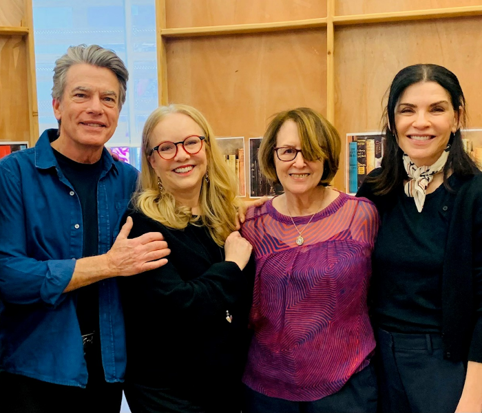 Director Susan Stroman and writer Delia Ephron center, flanked by Left on Tenth stars Peter Gallagher and Julianna Margulies. Photo by Leah Hofmann.