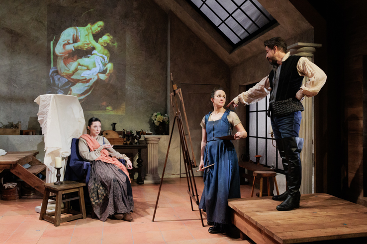 Joey Parsons, Kate Hamill and Matthew Saldívar in The Light and The Dark. Photo by James Leynse.