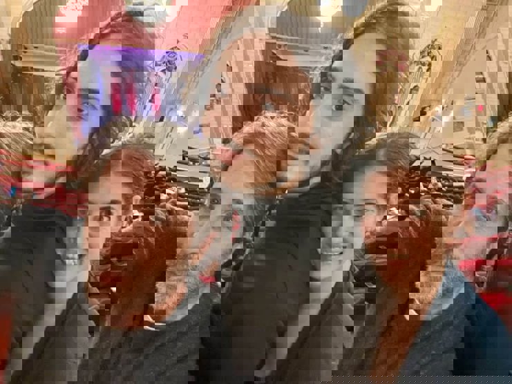 Joe Orecchio with his son, Theo, and wife, Elyse. Photo courtesy of the family.