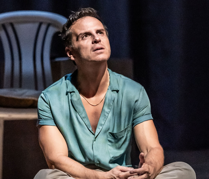 Andrew Scott in his acclaimed one-man Vanya, which begins performances Off Broadway this month. Photo by Marc Brenner.