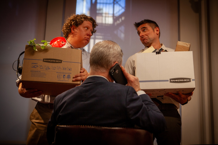 Fat Cat Killers, a new dark comedy by Adam Szymkowicz running downtown this month. Photo by Scott Fetterman.