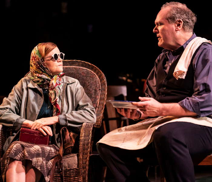 Mare Winningham and Jay O. Sanders in Broadway's Girl From the North Country, which begins streaming this weekend. Photo by Matthew Murphy.