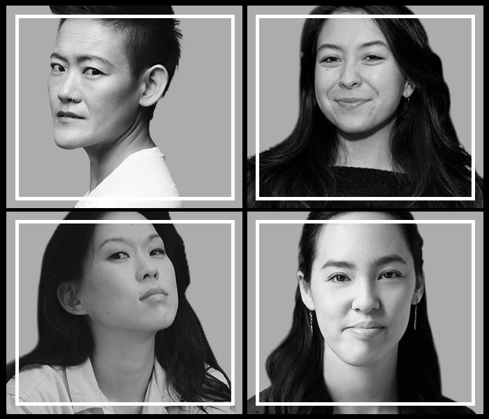 Four up-close images of young people